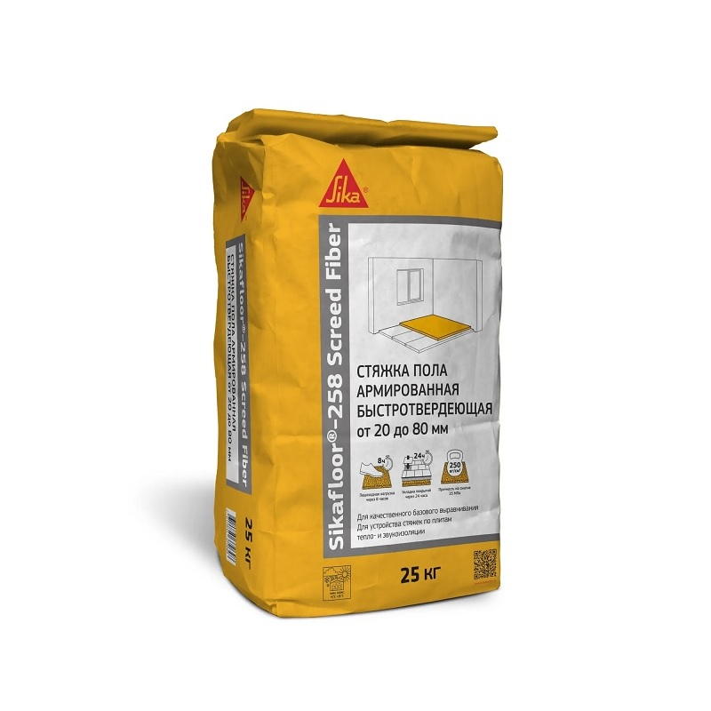 Смесь для выравнивания основания Sikafloor-258 Screed Fiber (25 кг)